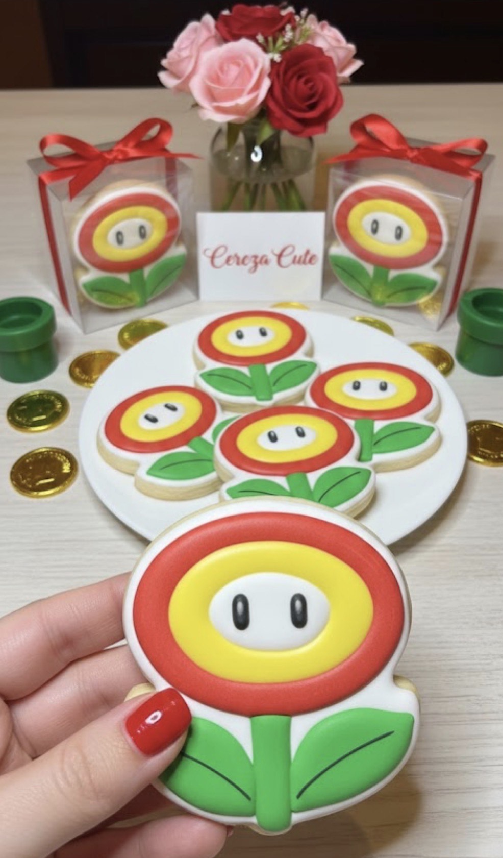 Cortador y sello de galleta Planta de Mario Pelicula para fondant reposteria, galletas, masa fria y manualidades.