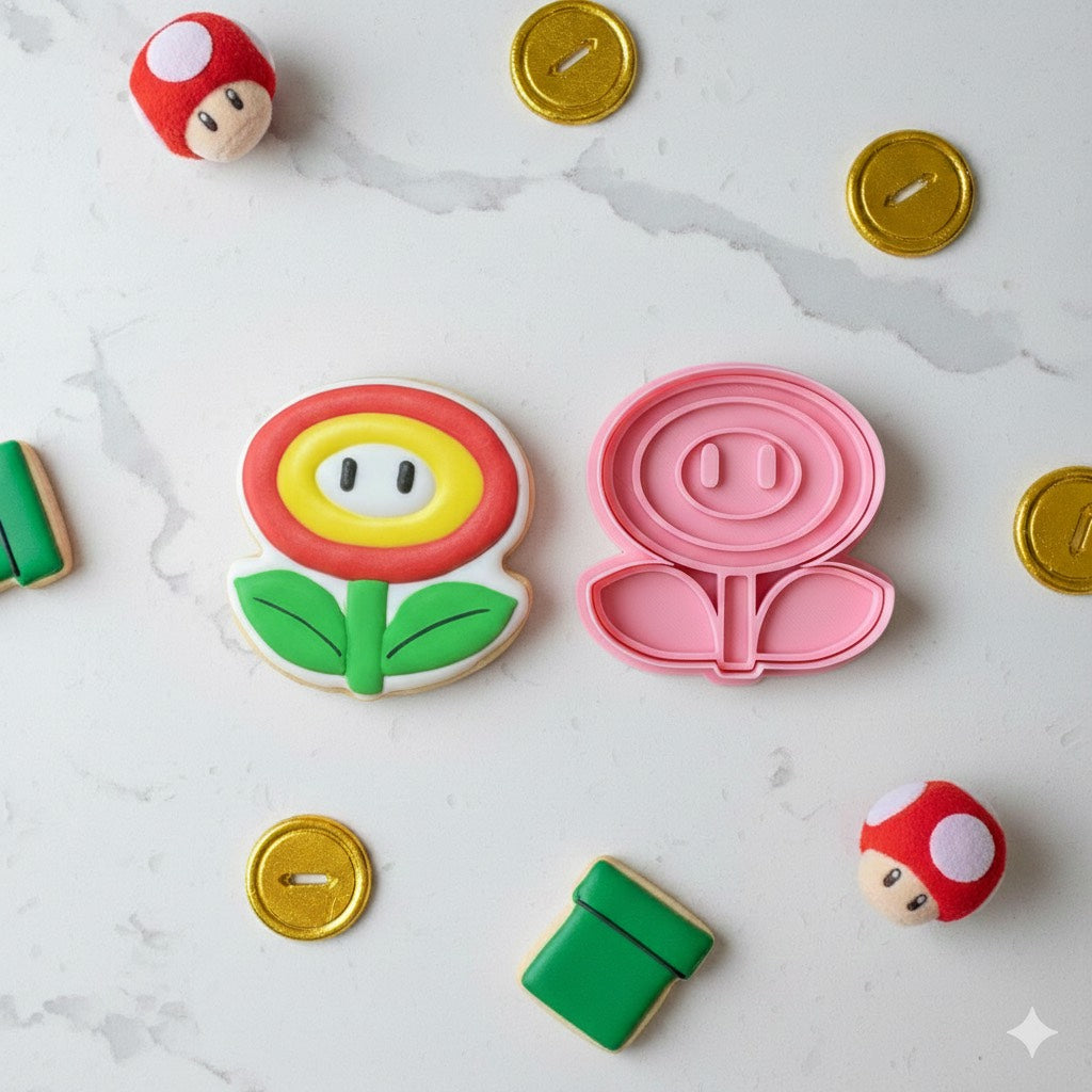 Cortador y sello de galleta Planta de Mario Pelicula para fondant reposteria, galletas, masa fria y manualidades.