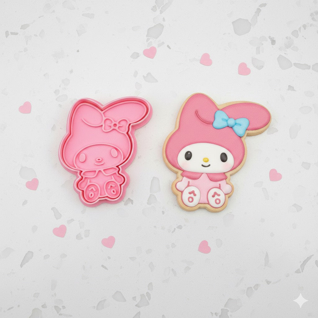 Cortador y sello de galleta Melody Anime para fondant reposteria, galletas, masa fria y manualidades.