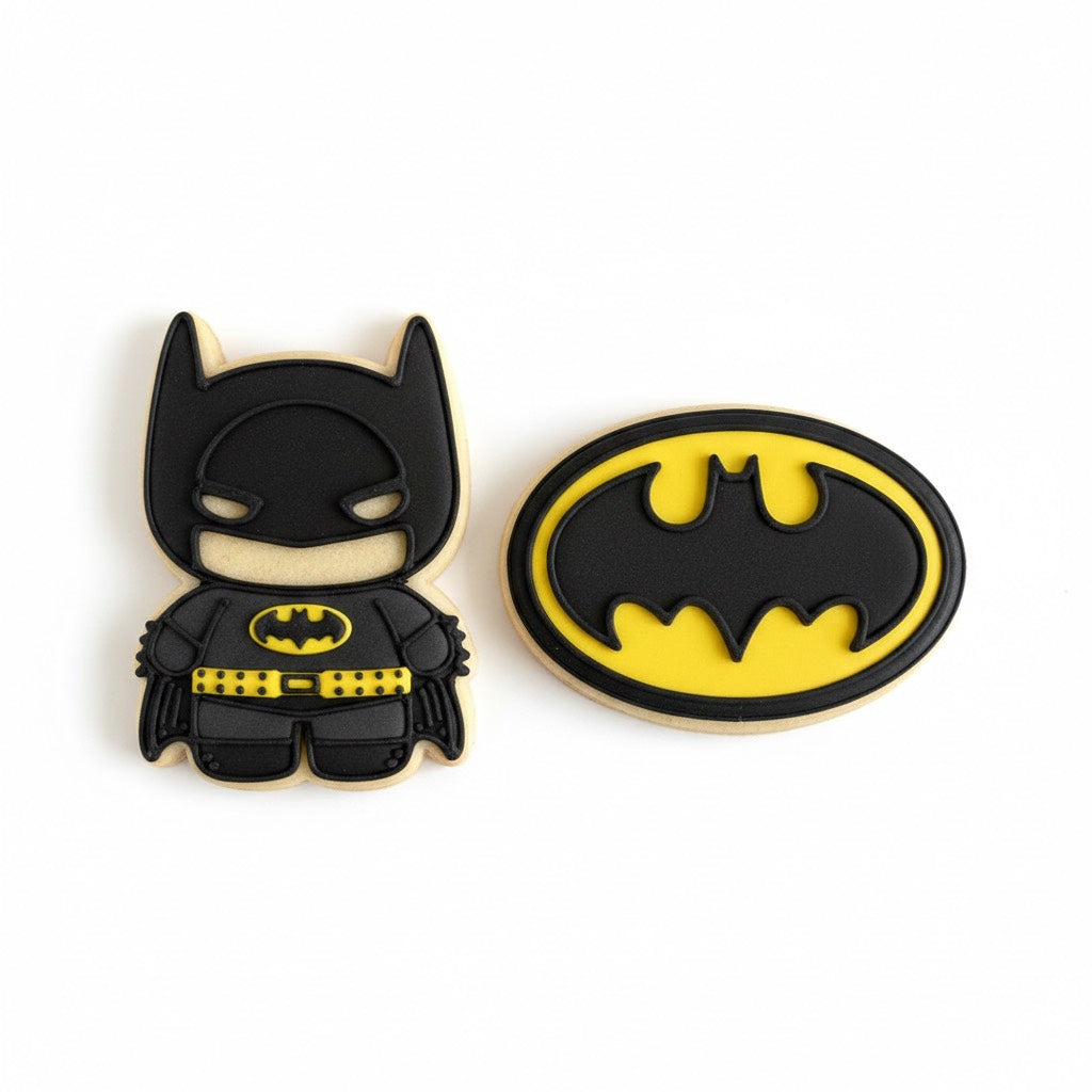 Cortadores y sellos de galletas Superheroe caballero de la noche para fondant reposteria, galletas, masa fria y manualidades.