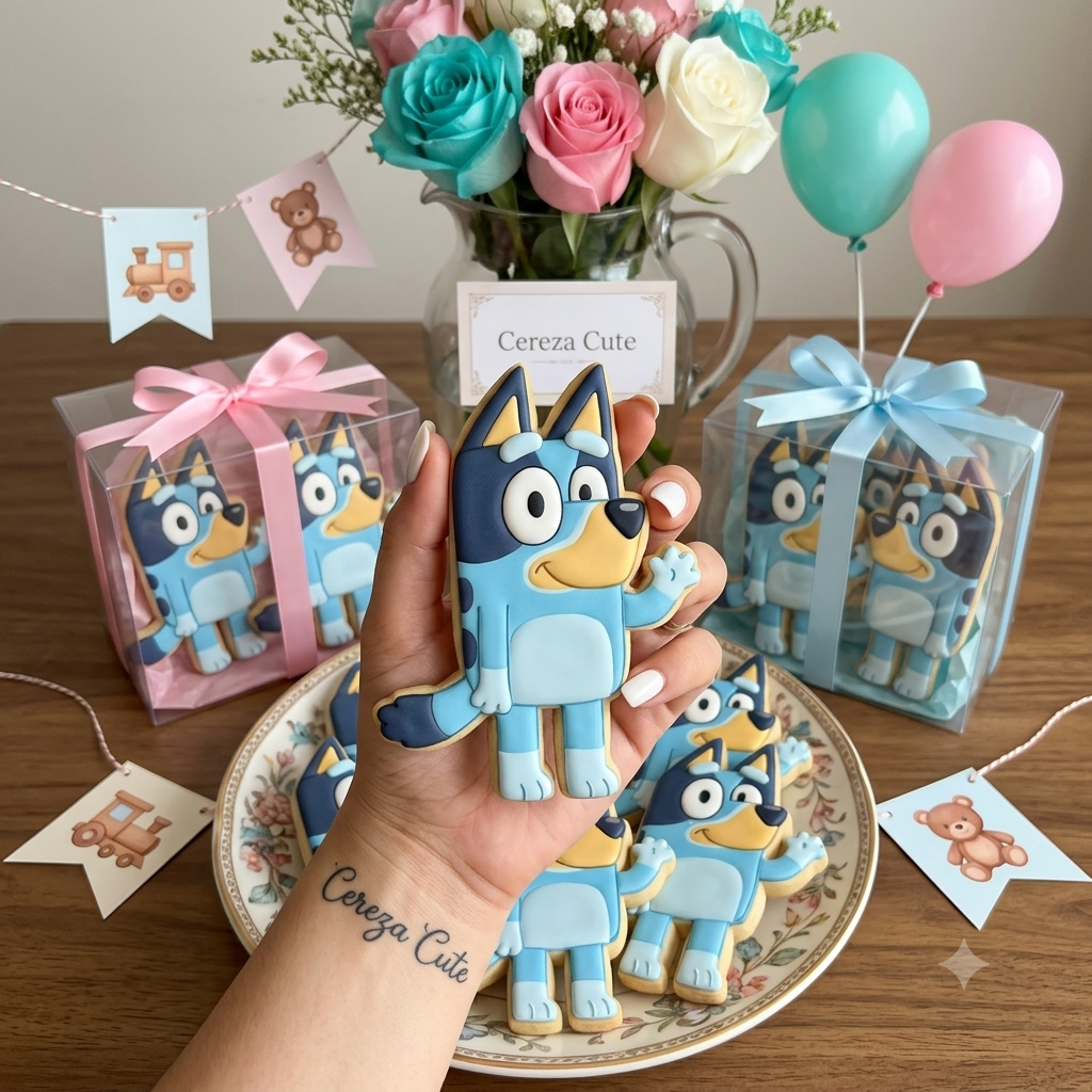 Cortador y sello de galleta Perro azul para fondant reposteria, galletas, masa fria y manualidades.