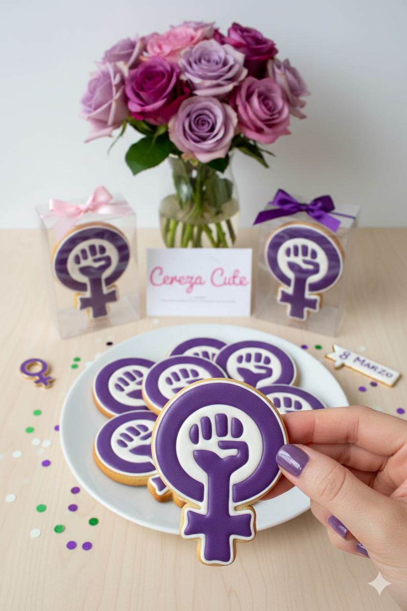 Cortador y sello de galleta Simbolo Mujer feminista para fondant reposteria, galletas, masa fria y manualidades.