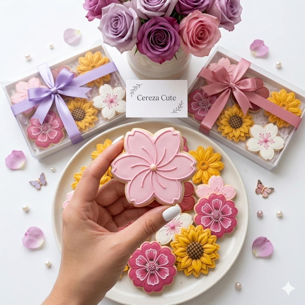 Cortadores y sellos de galletas Set de 6 diseños de Flores, girasol, de 5cm para fondant reposteria, galletas, masa fria y manualidades.