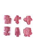 Cortadores y sellos de galletas, Set de 6 figuras de video juegos tematicos 6cm para fondant, reposteria, galletas, masa fria y manualidades. (Copia)
