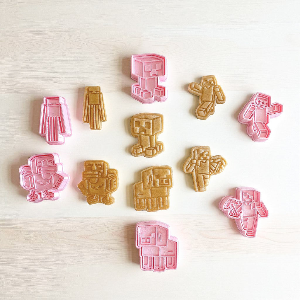 Cortadores y sellos de galletas, Set de 6 figuras de video juegos tematicos 6cm para fondant, reposteria, galletas, masa fria y manualidades. (Copia)