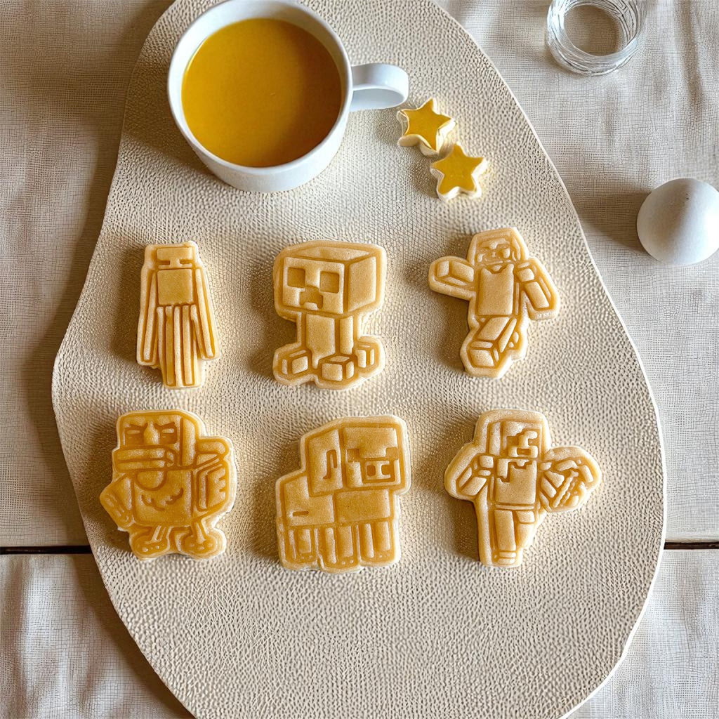 Cortadores y sellos de galletas, Set de 6 figuras de video juegos tematicos 6cm para fondant, reposteria, galletas, masa fria y manualidades. (Copia)