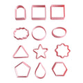 Pack 12 Cortadores de galletas Figuras geometricas para fondant reposteria, galletas, masa fria y manualidades.