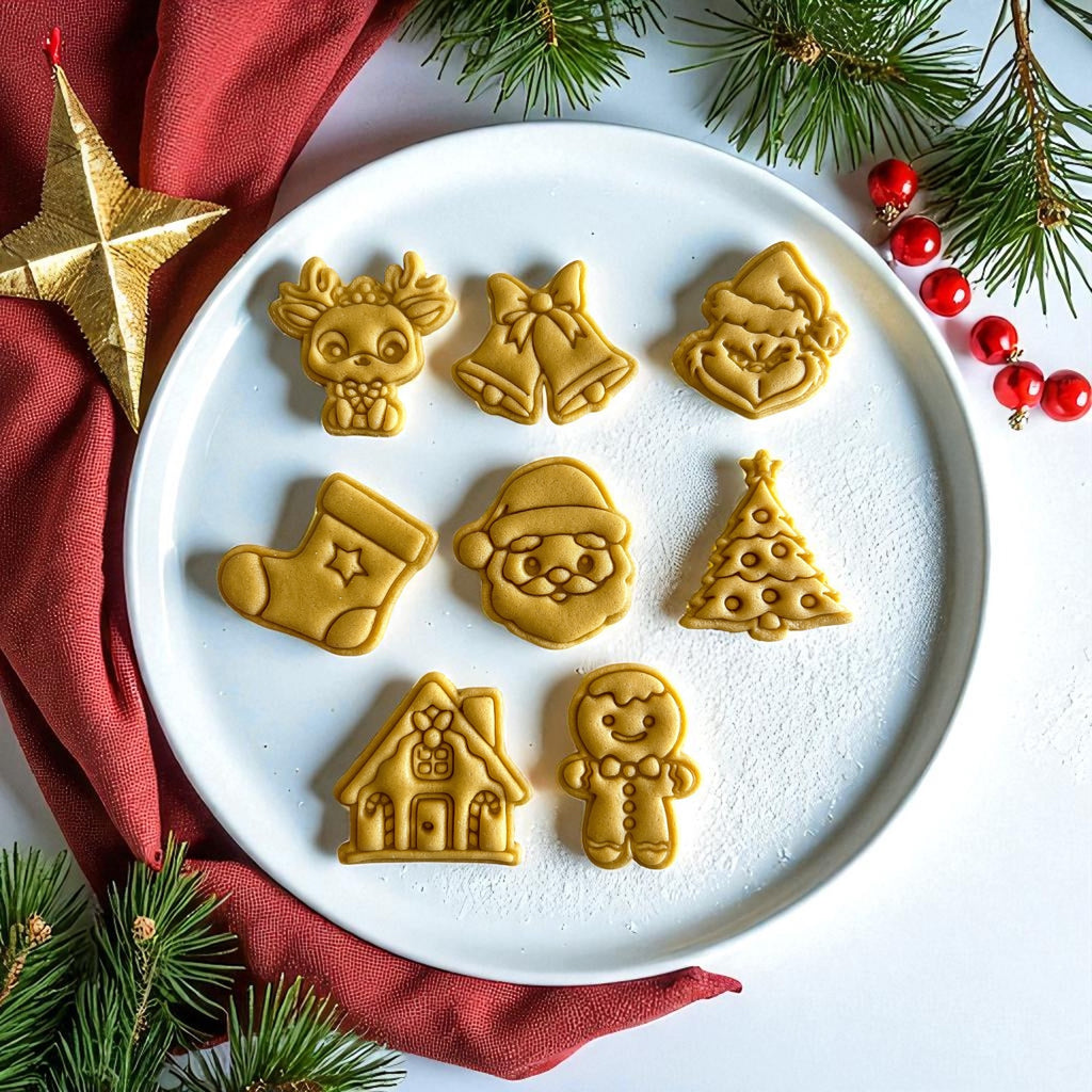Cortadores y sellos de galletas Set Navidad 5cm Viejo Pascuero para fondant, reposteria, masa fria, manualidades y galletas