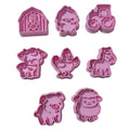 Cortadores y sellos de galletas Set de 8 figuras de Animales de la granja, vaca, gallina de 5cm para fondant reposteria, galletas, masa fria y manualidades.