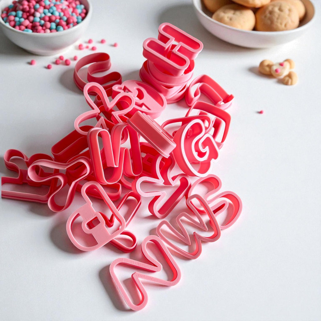 Pack  Cortadores de galletas Abecedario para fondant reposteria, galletas, masa fria y manualidades.