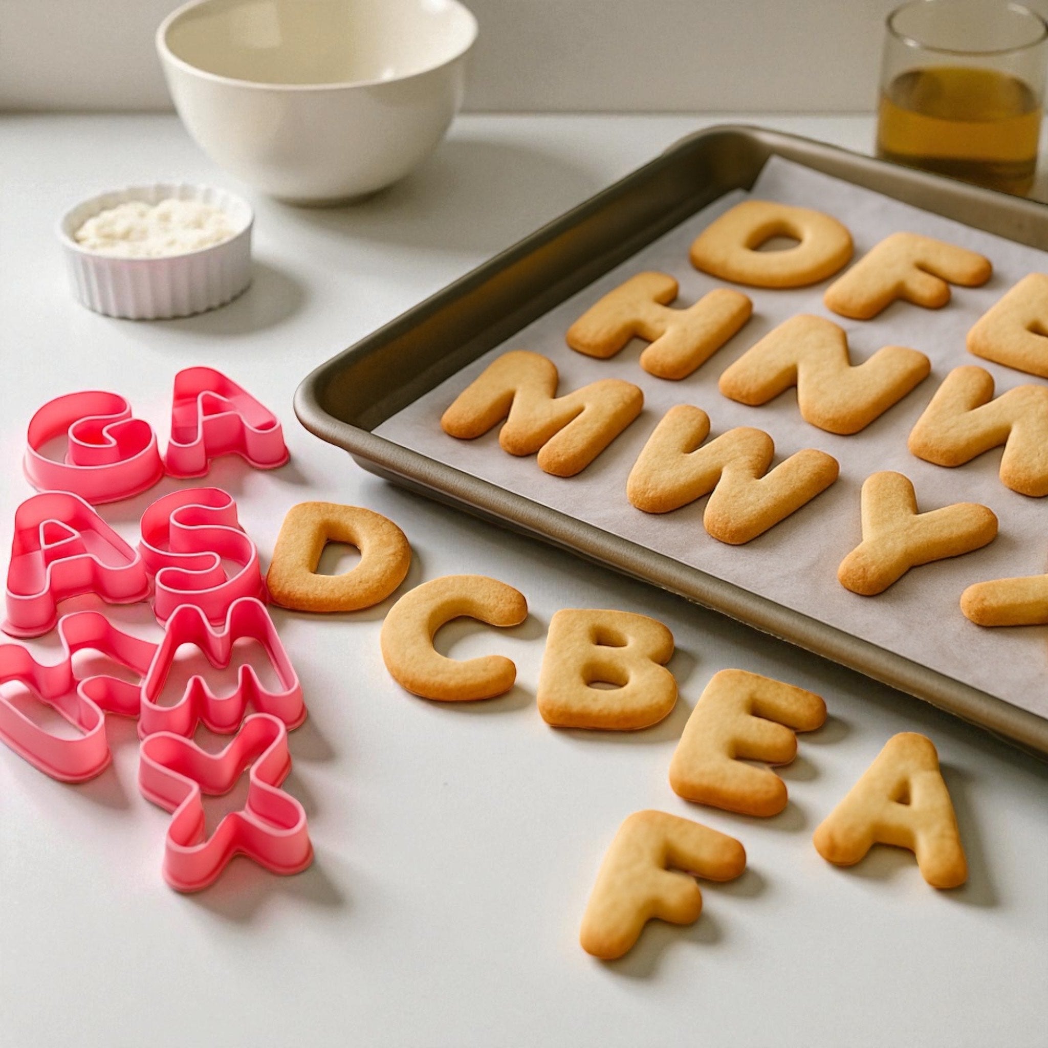 Pack  Cortadores de galletas Abecedario para fondant reposteria, galletas, masa fria y manualidades.