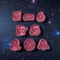 Cortadores y sellos de galletas, Set de 8 figuras de Galaxia de pelicula tematica de 5cm para fondant, reposteria, galletas, masa fria y manualidades