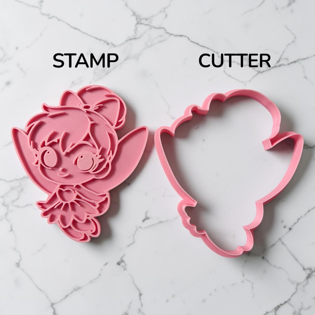 Cortador y sello de galleta HADA de cuentos para fondant reposteria, galletas, masa fria y manualidades.