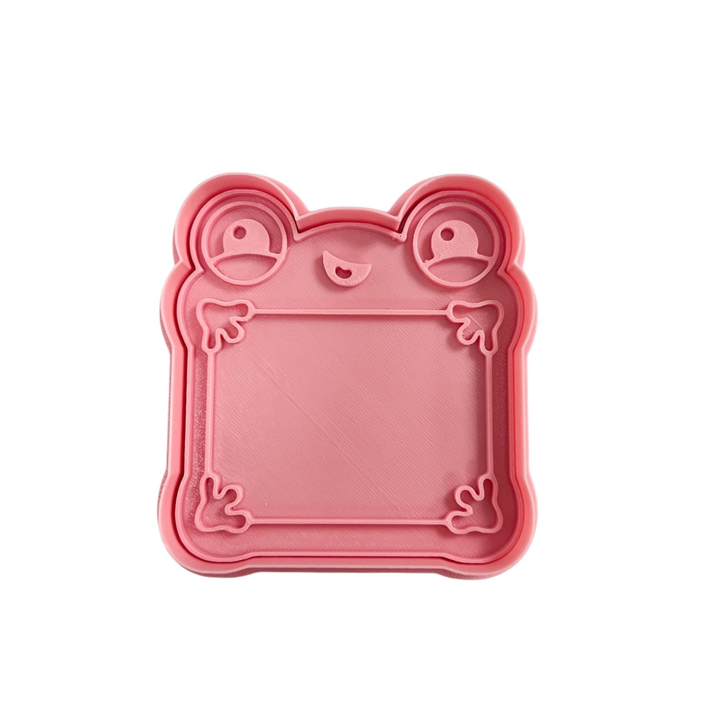 Cortador y sello de galleta juguete Tablet rana para fondant reposteria, galletas, masa fria y manualidades.