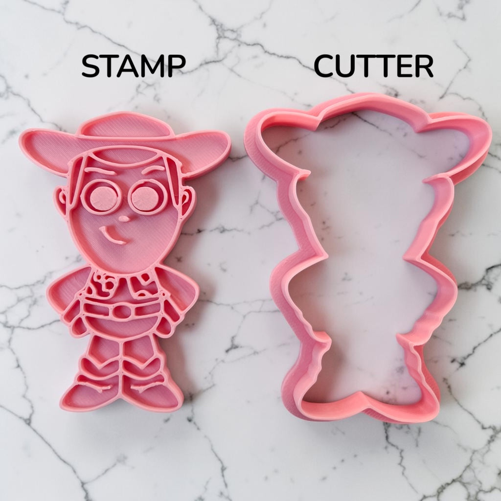 Cortador y sello de galleta juguete Vaquero para fondant reposteria, galletas, masa fria y manualidades.