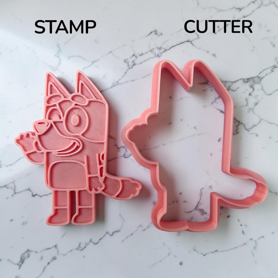 Cortador y sello de galleta Perro azul para fondant reposteria, galletas, masa fria y manualidades.