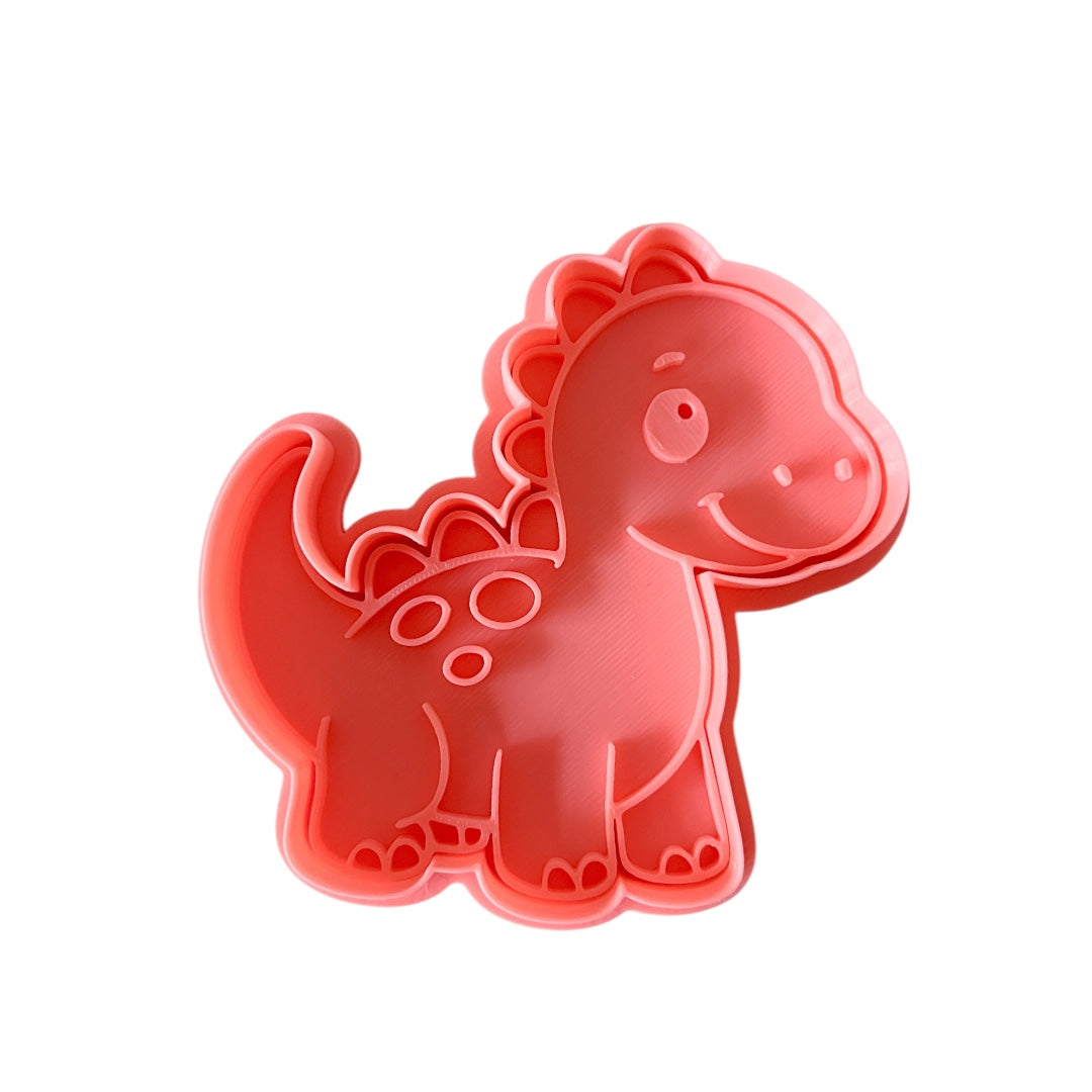 Cortador y sello de galleta Dinosaurio para fondant reposteria, galletas, masa fria y manualidades.