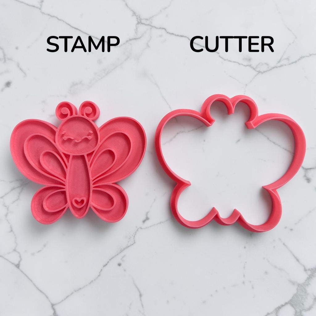 Cortador y sello de galleta Mariposa para fondant reposteria, galletas, masa fria y manualidades.