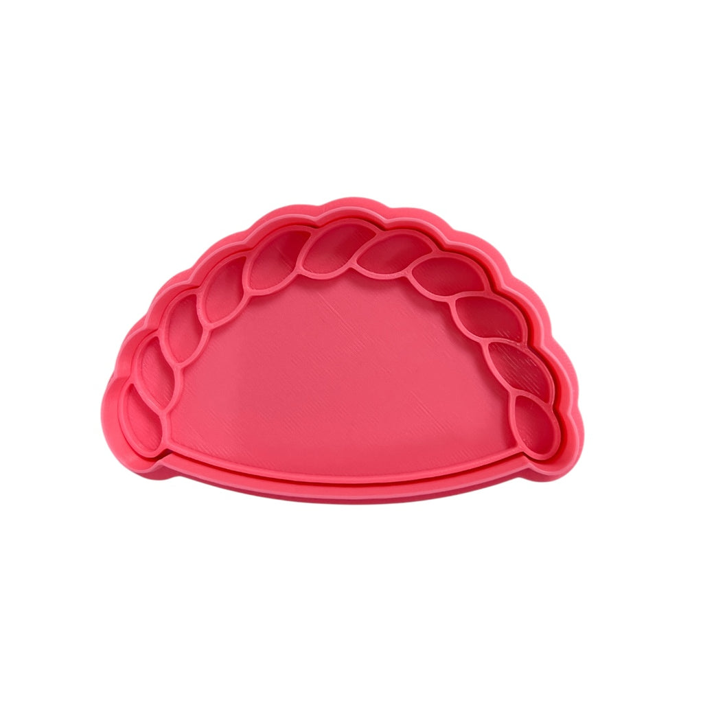 Cortador y sello de galleta Empanada para fondant reposteria, galletas, masa fria y manualidades.