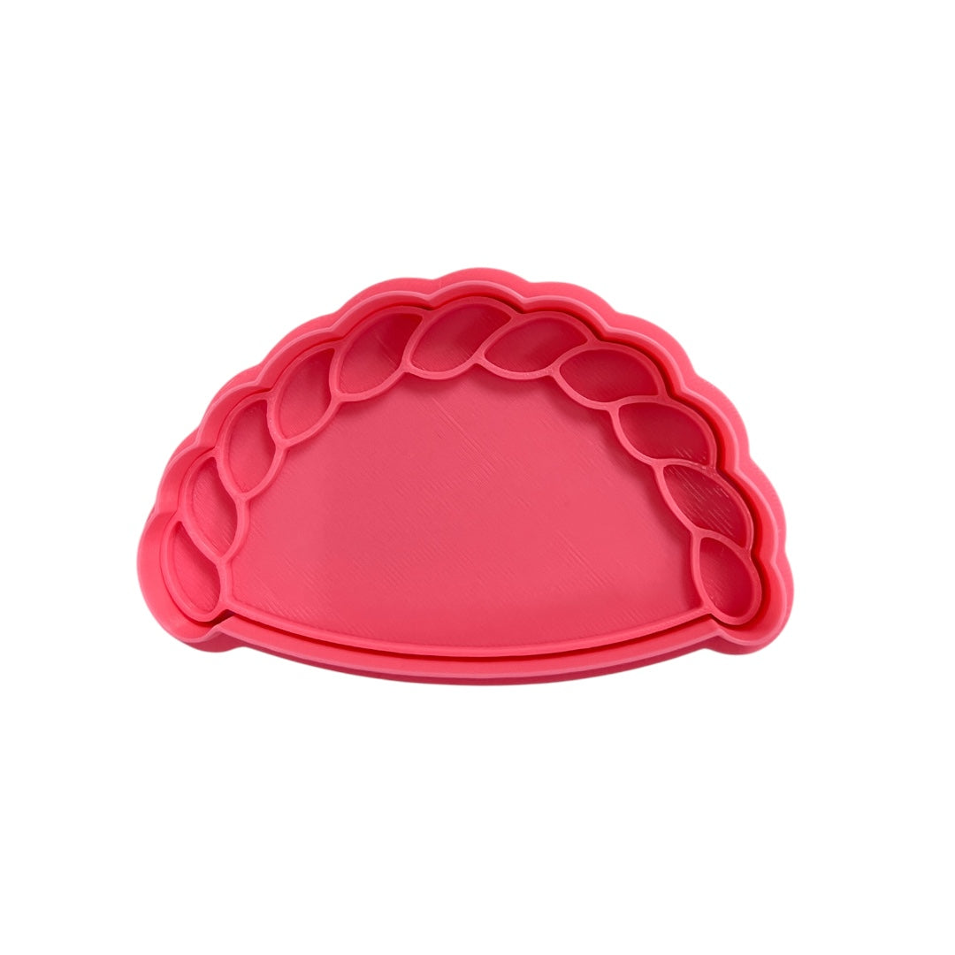 Cortador y sello de galleta Empanada para fondant reposteria, galletas, masa fria y manualidades.
