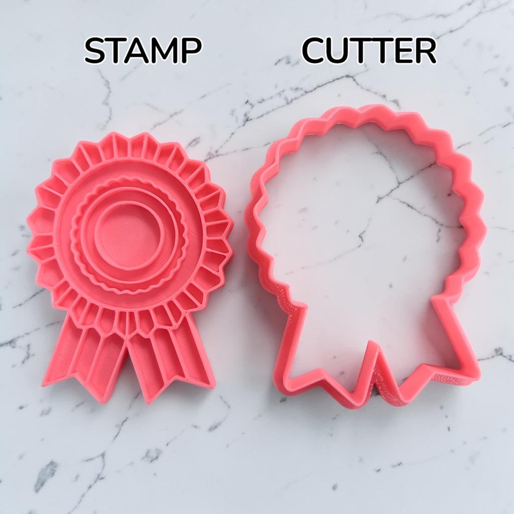 Cortador y sello de galleta Escarapela para fondant reposteria, galletas, masa fria y manualidades.