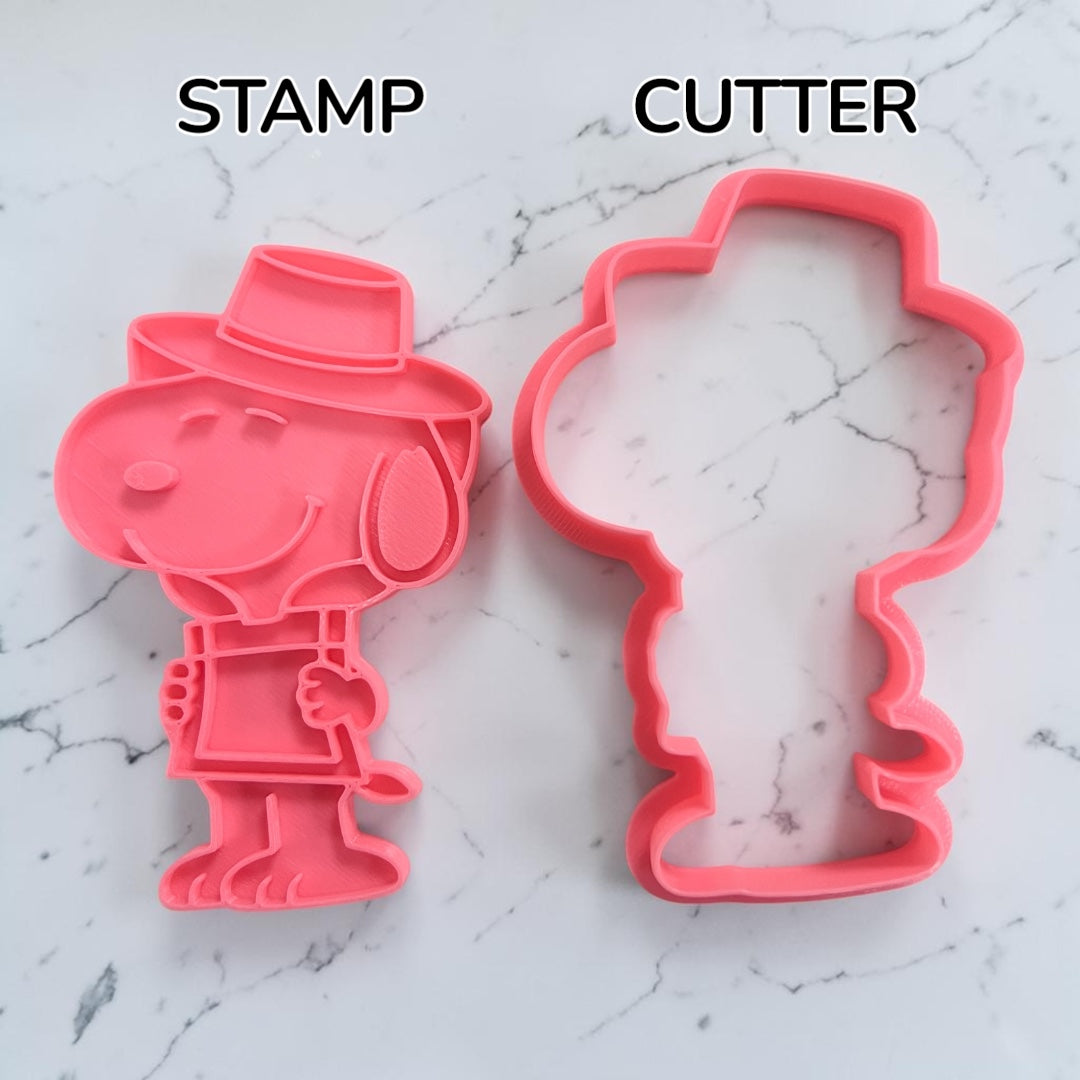 Cortador y sello de galleta Perro dibujo animado huasito para fondant reposteria, galletas, masa fria y manualidades.