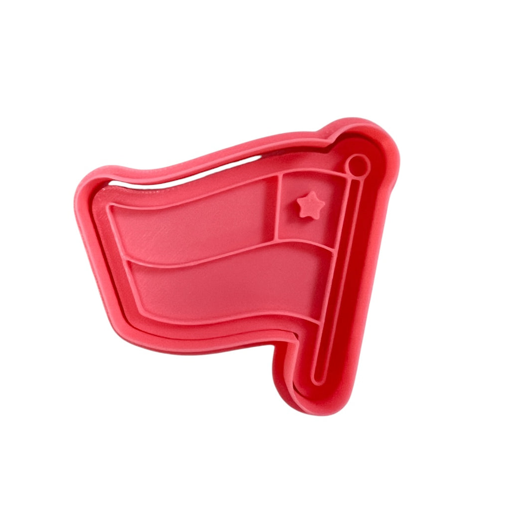 Cortador y sello de galleta Bandera de Chile para fondant reposteria, galletas, masa fria y manualidades.