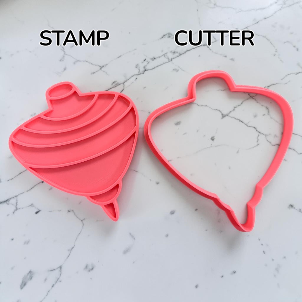 Cortador y sello de galleta Trompo de Chile para fondant reposteria, galletas, masa fria y manualidades.