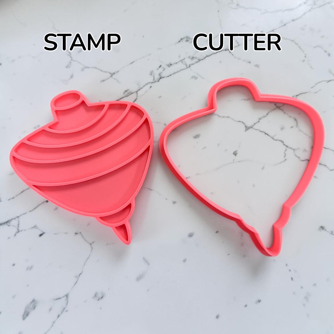 Cortador y sello de galleta Trompo de Chile para fondant reposteria, galletas, masa fria y manualidades.