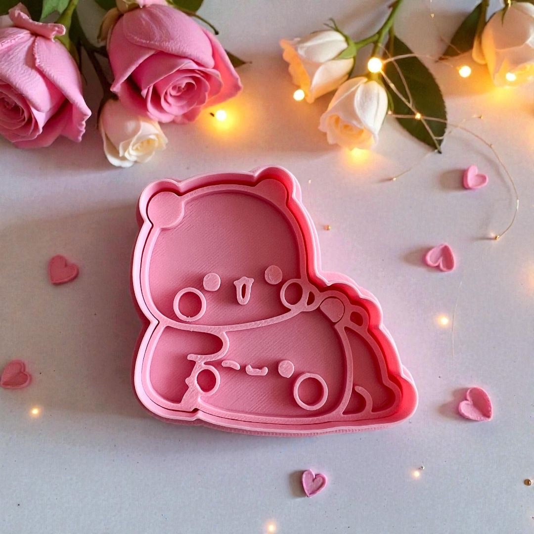 Cortador y sello de galletas Bubu y dudu san valentin fondant reposteria, galletas, masa fria y manualidades. (Copia)