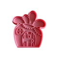 Cortador y sello de galleta casa de zanahoria pascua para fondant reposteria, galletas, masa fria y manualidades.