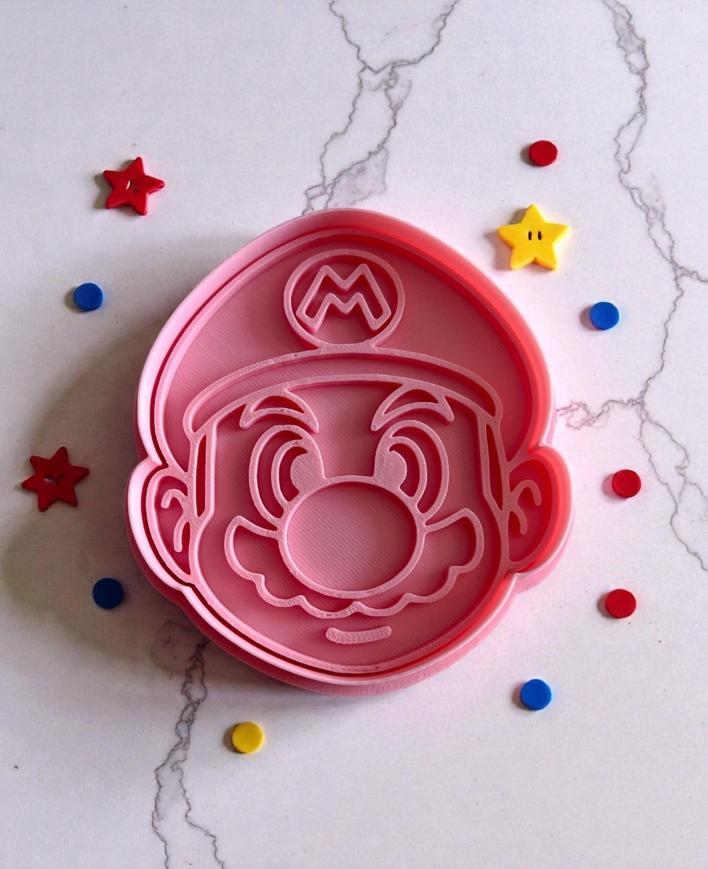 Cortador y sello de galleta Mario Pelicula para fondant reposteria, galletas, masa fria y manualidades.