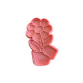Cortador y sello de galleta Maceta con flor dia de la Madre para fondant reposteria, galletas, masa fria y manualidades.