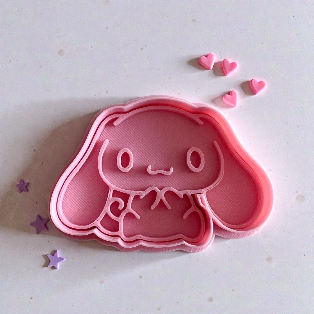 Cortador y sello de galleta Cinnamoroll Anime para fondant reposteria, galletas, masa fria y manualidades.