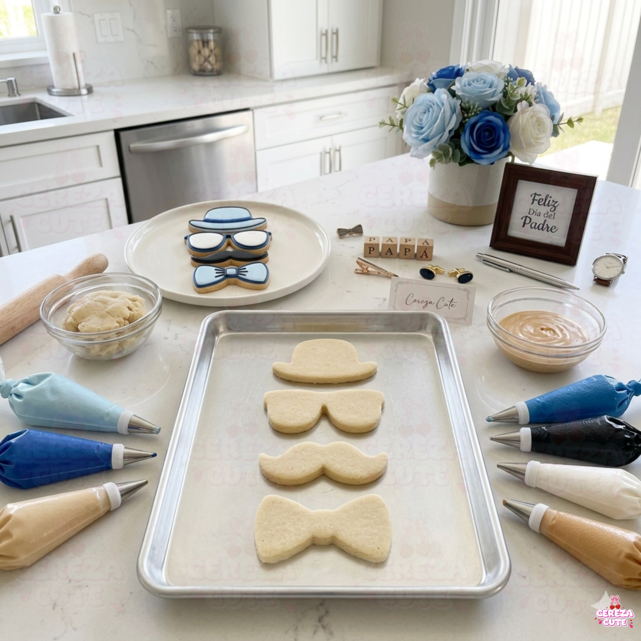PACK Cortadores de galletas dia del padre para fondant reposteria, galletas, masa fria y manualidades.