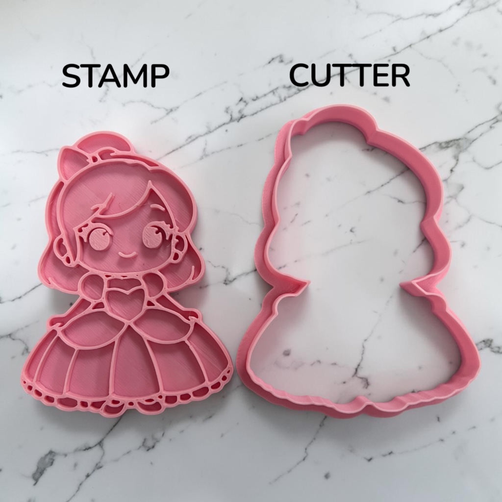 Cortador y sello de galleta Princesa de Zapato cristal para fondant reposteria, galletas, masa fria y manualidades.