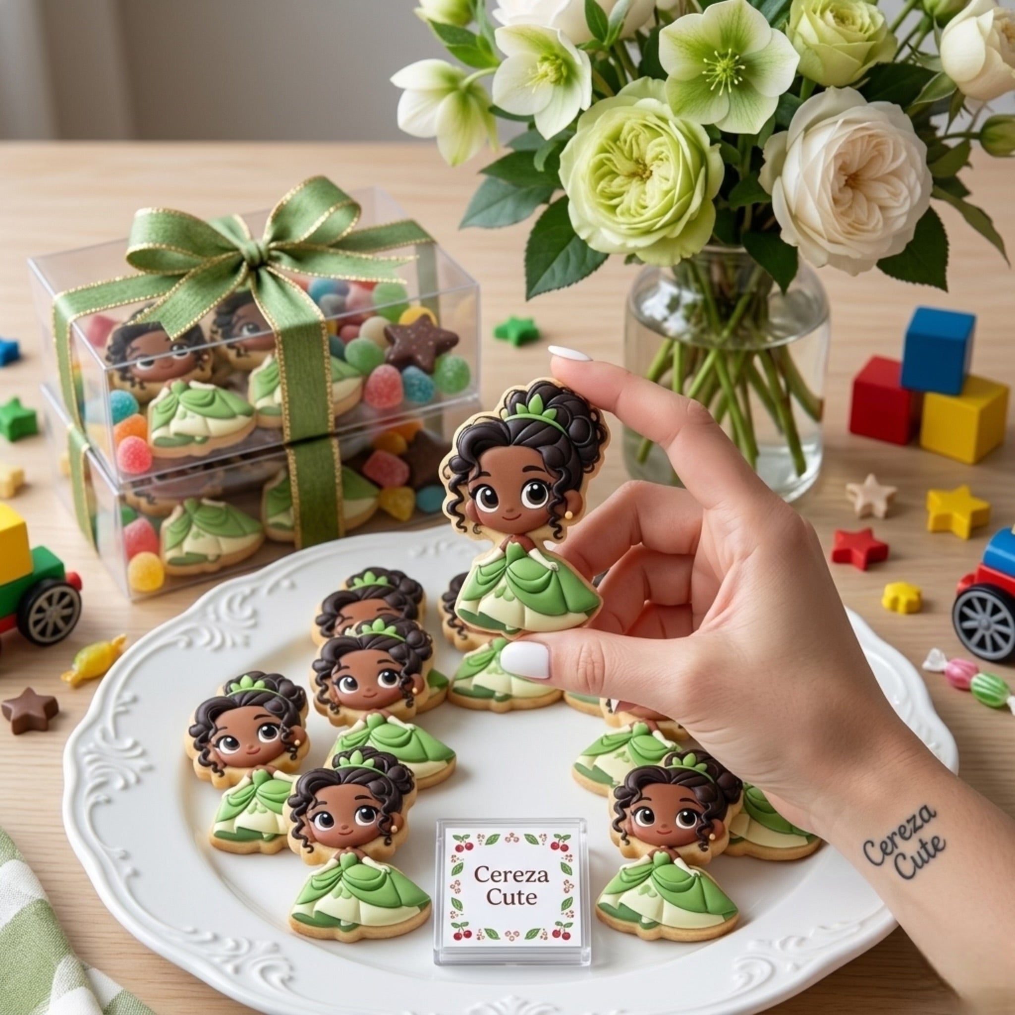 Cortador y sello de galleta la Princesa Rana para fondant reposteria, galletas, masa fria y manualidades.