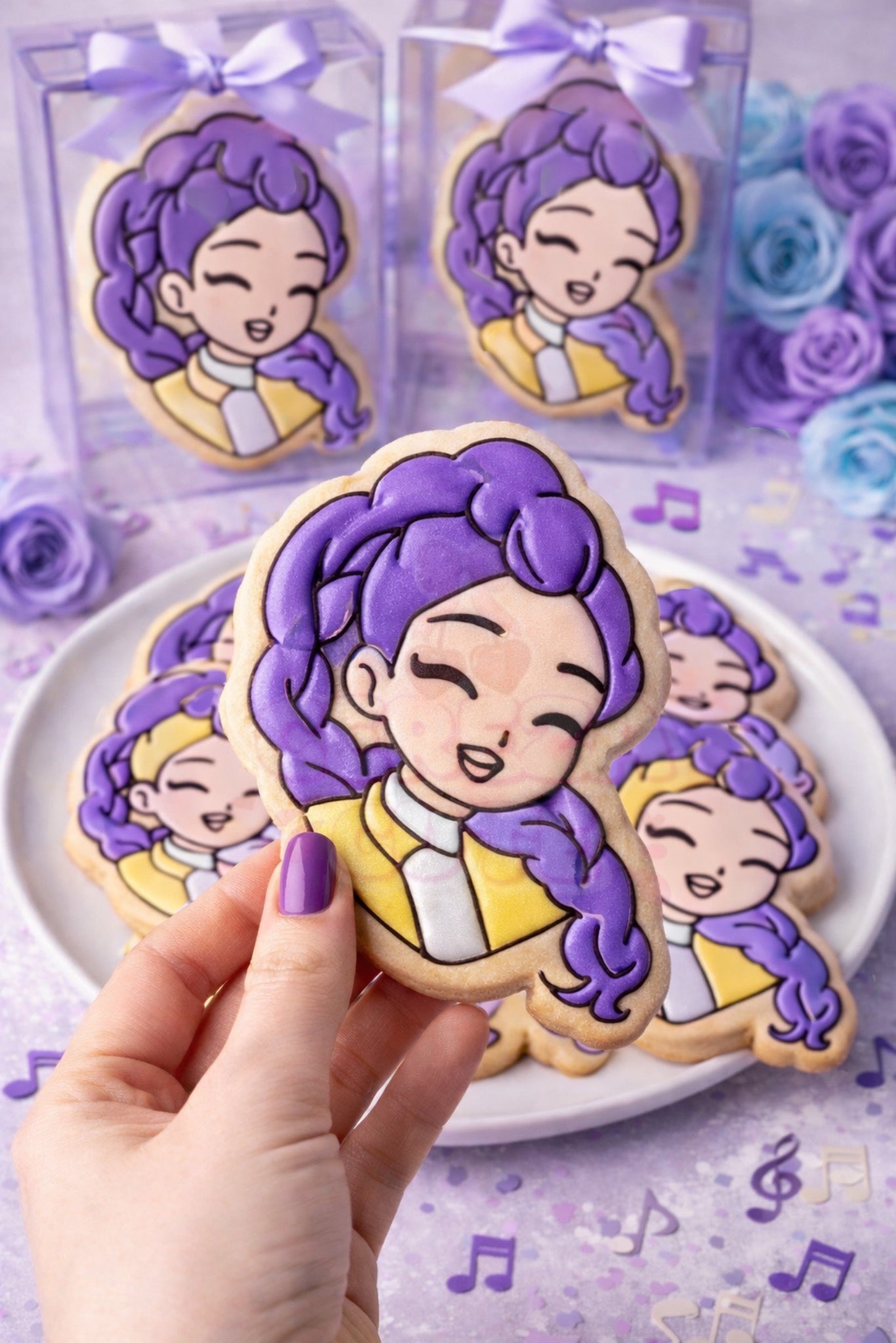 Cortador y sello de galleta Kpop RUMI para fondant reposteria, galletas, masa fria y manualidades.