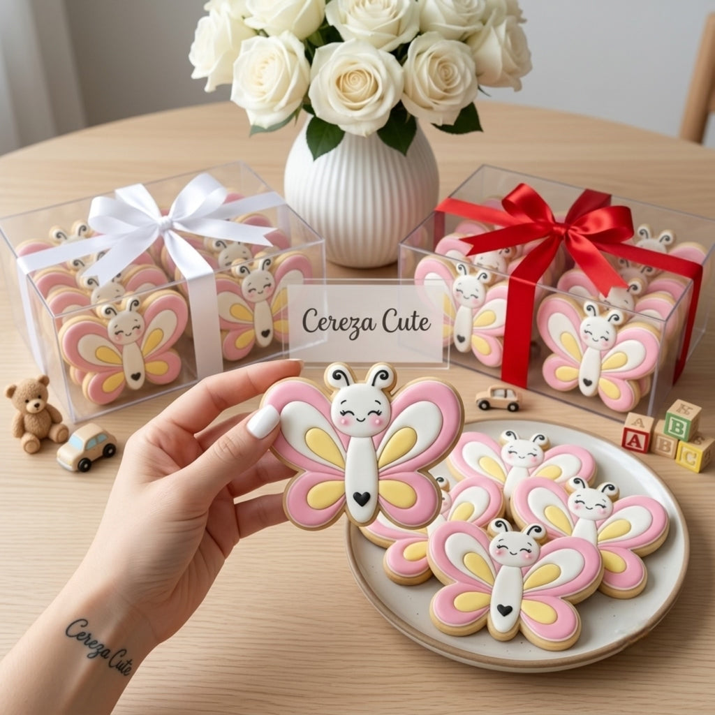 Cortador y sello de galleta Mariposa para fondant reposteria, galletas, masa fria y manualidades.