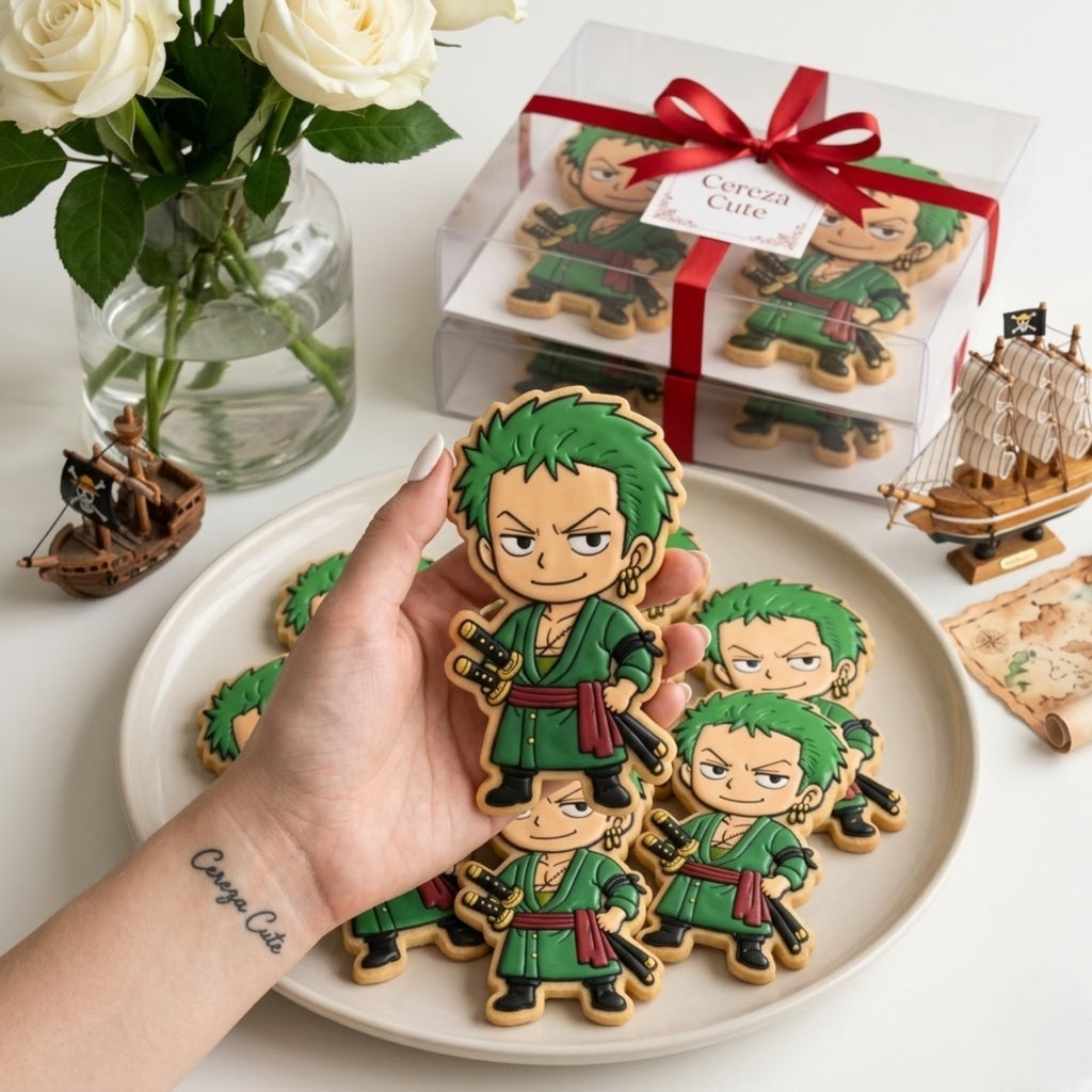 Cortador y sello de galleta Cazador Pirata Anime para fondant reposteria, galletas, masa fria y manualidades.