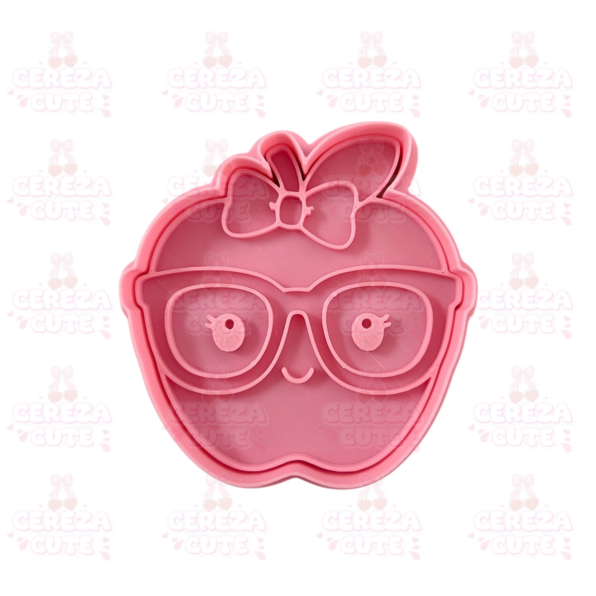 Manzana cute con lentes