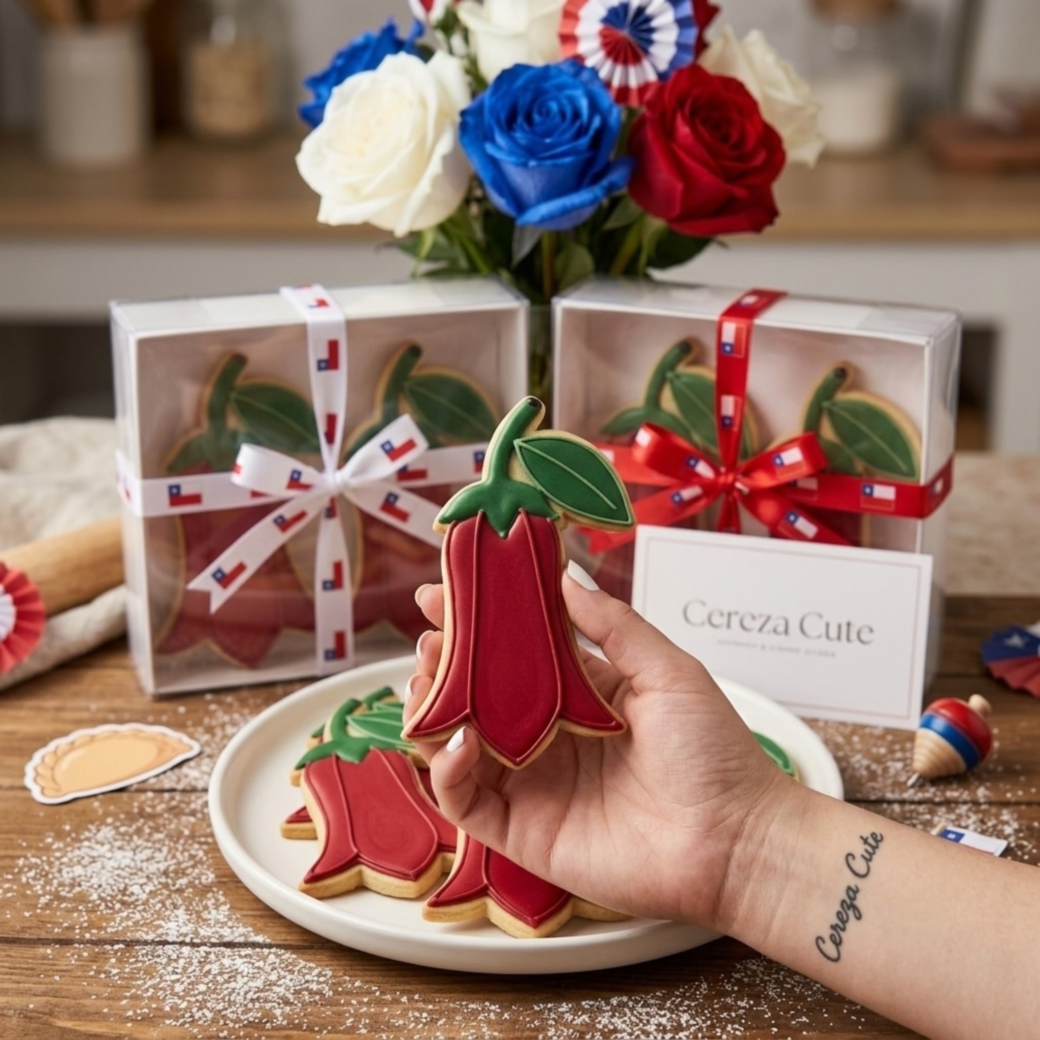 Cortador y sello de galleta Flor Copihue para fondant reposteria, galletas, masa fria y manualidades