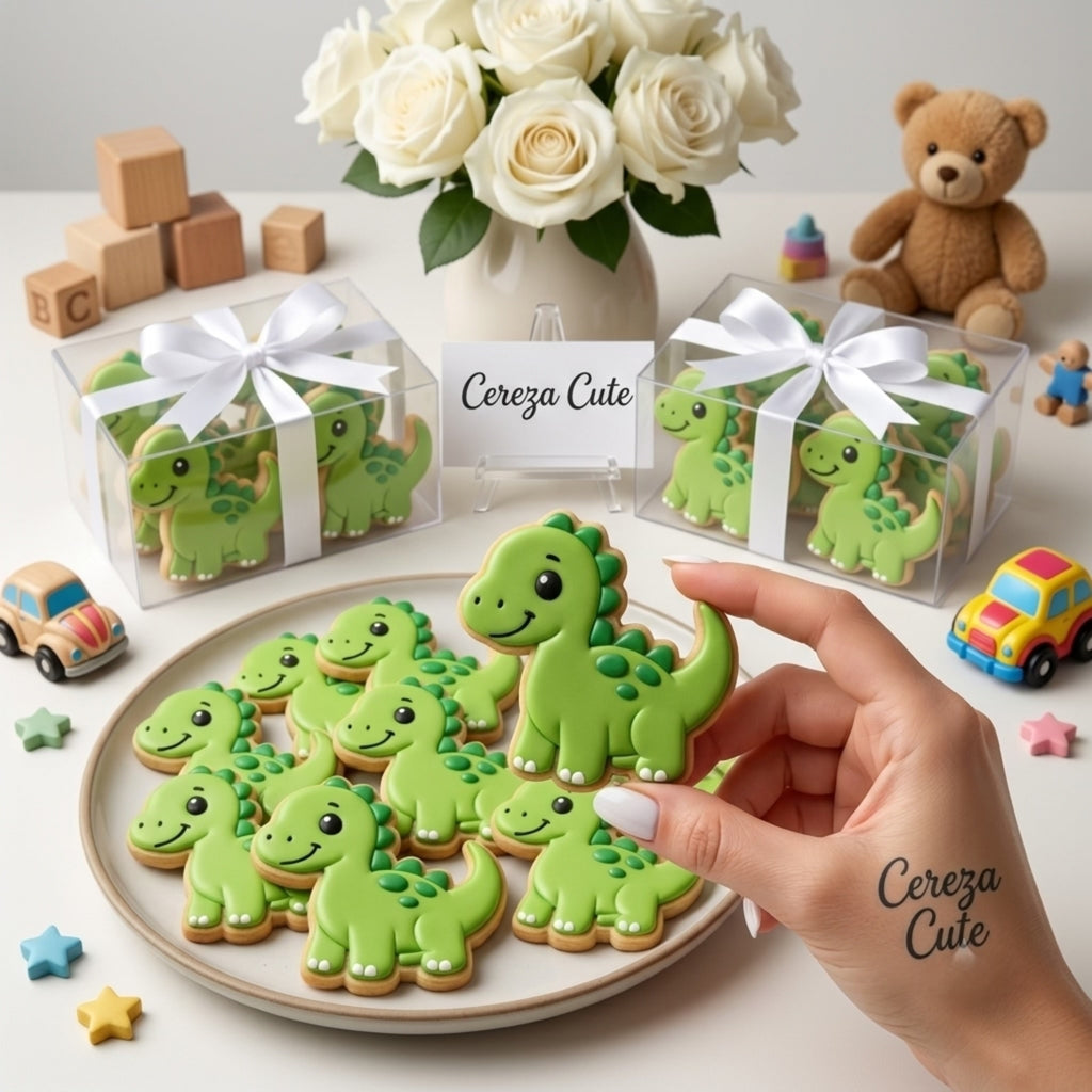 Cortador y sello de galleta Dinosaurio para fondant reposteria, galletas, masa fria y manualidades.