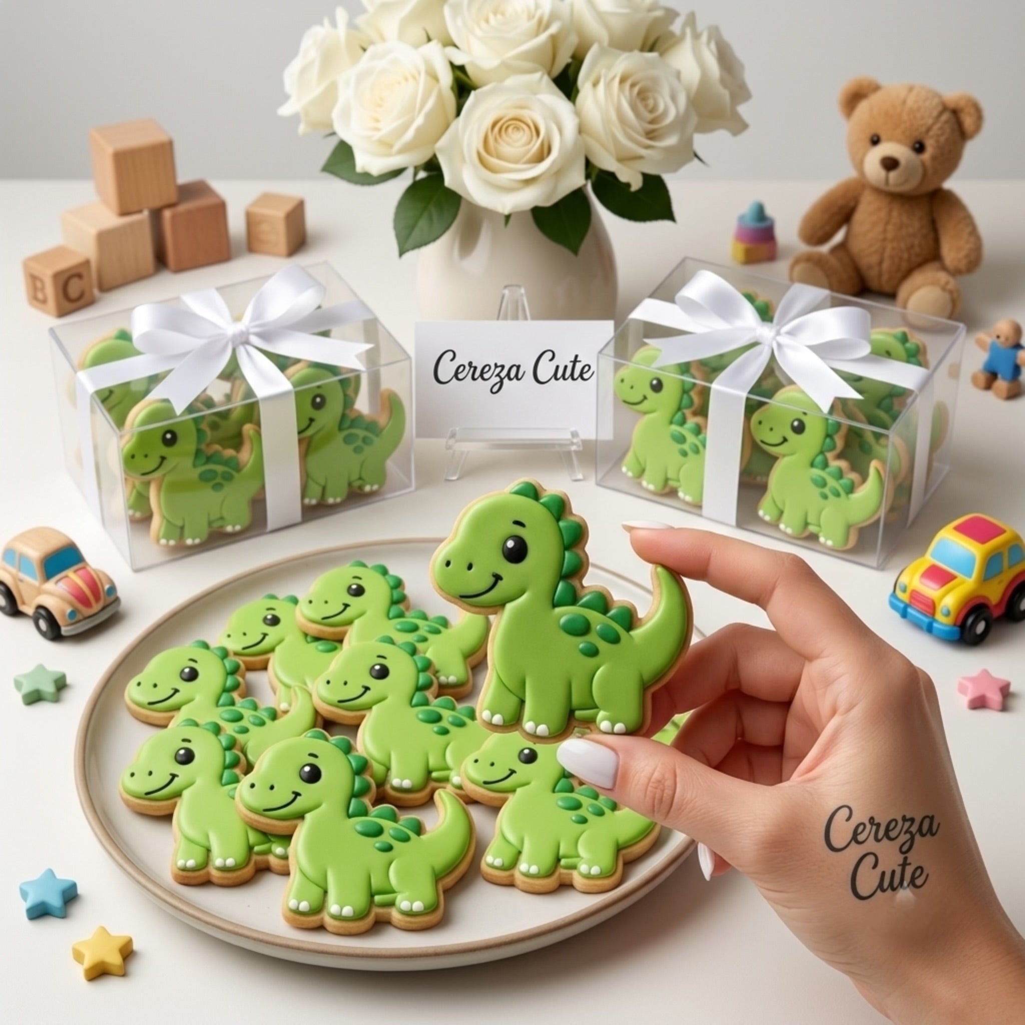 Cortador y sello de galleta Dinosaurio para fondant reposteria, galletas, masa fria y manualidades.