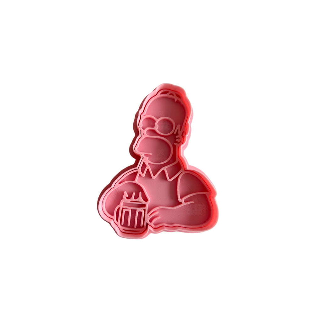 Cortador y sello de galletas Homero para fondant reposteria, galletas, masa fria y manualidades.
