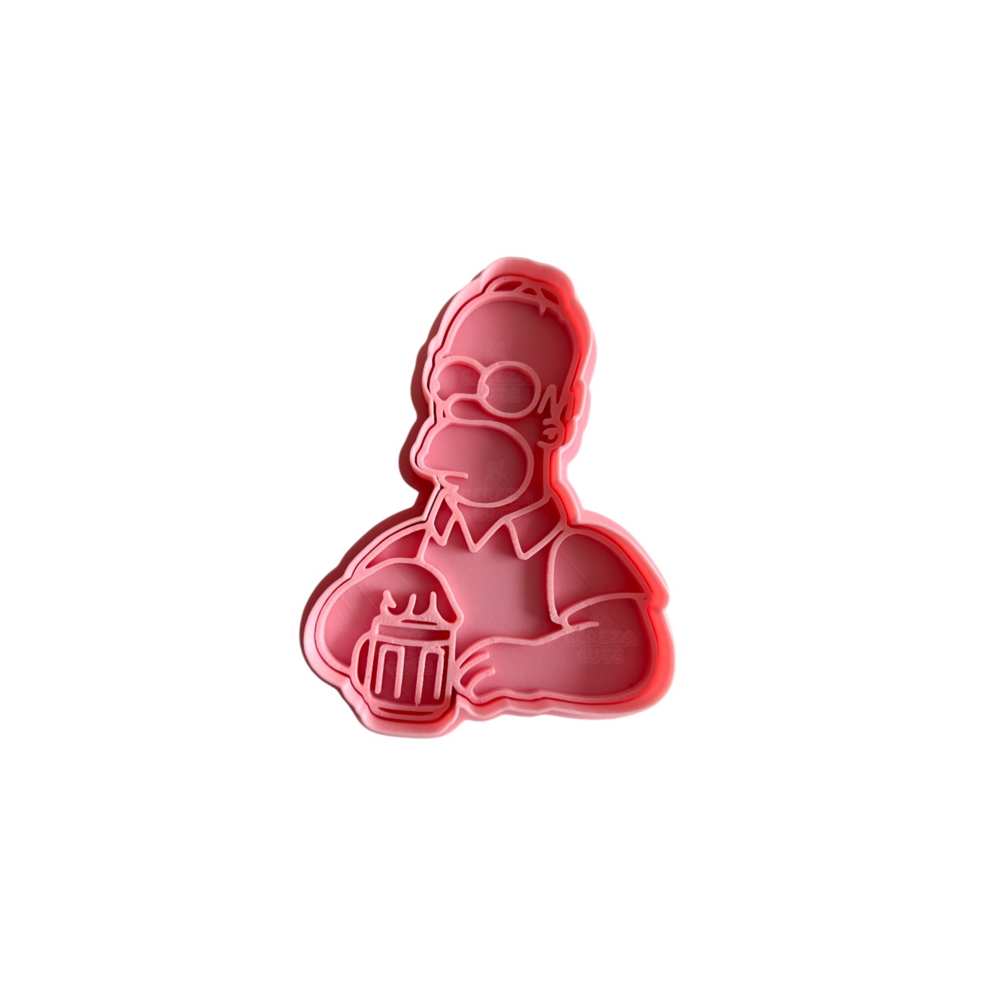 Cortador y sello de galletas Homero para fondant reposteria, galletas, masa fria y manualidades.