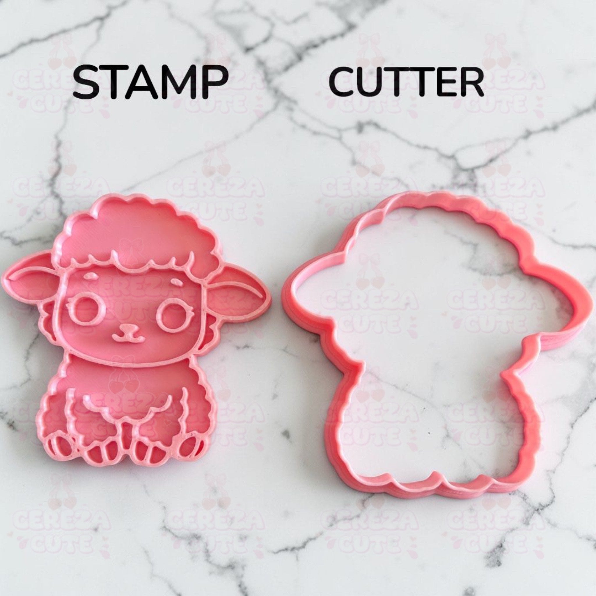 Cortador y sello de galleta Oveja para fondant reposteria, galletas, masa fria y manualidades.