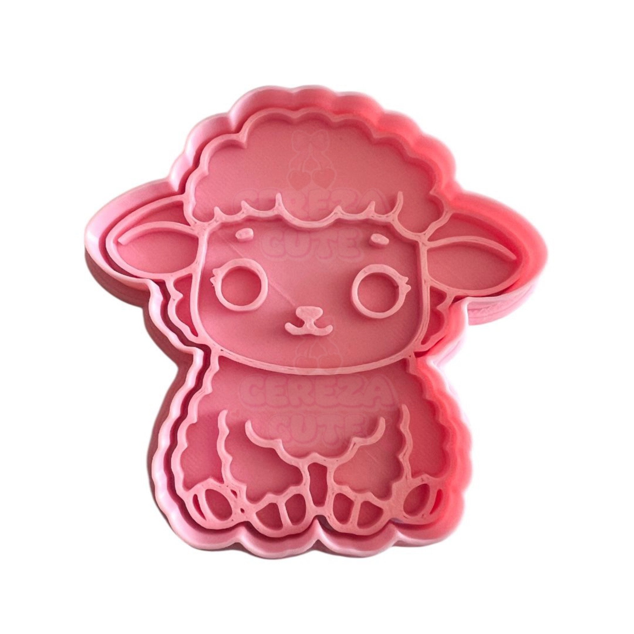 Cortador y sello de galleta Oveja para fondant reposteria, galletas, masa fria y manualidades.
