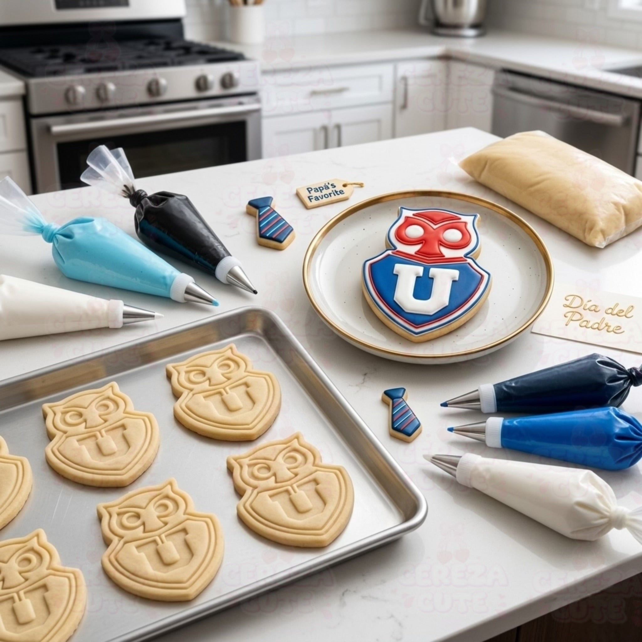 Cortador y sello de galletas Universidad de chile Futbol para fondant reposteria, galletas, masa fria y manualidades