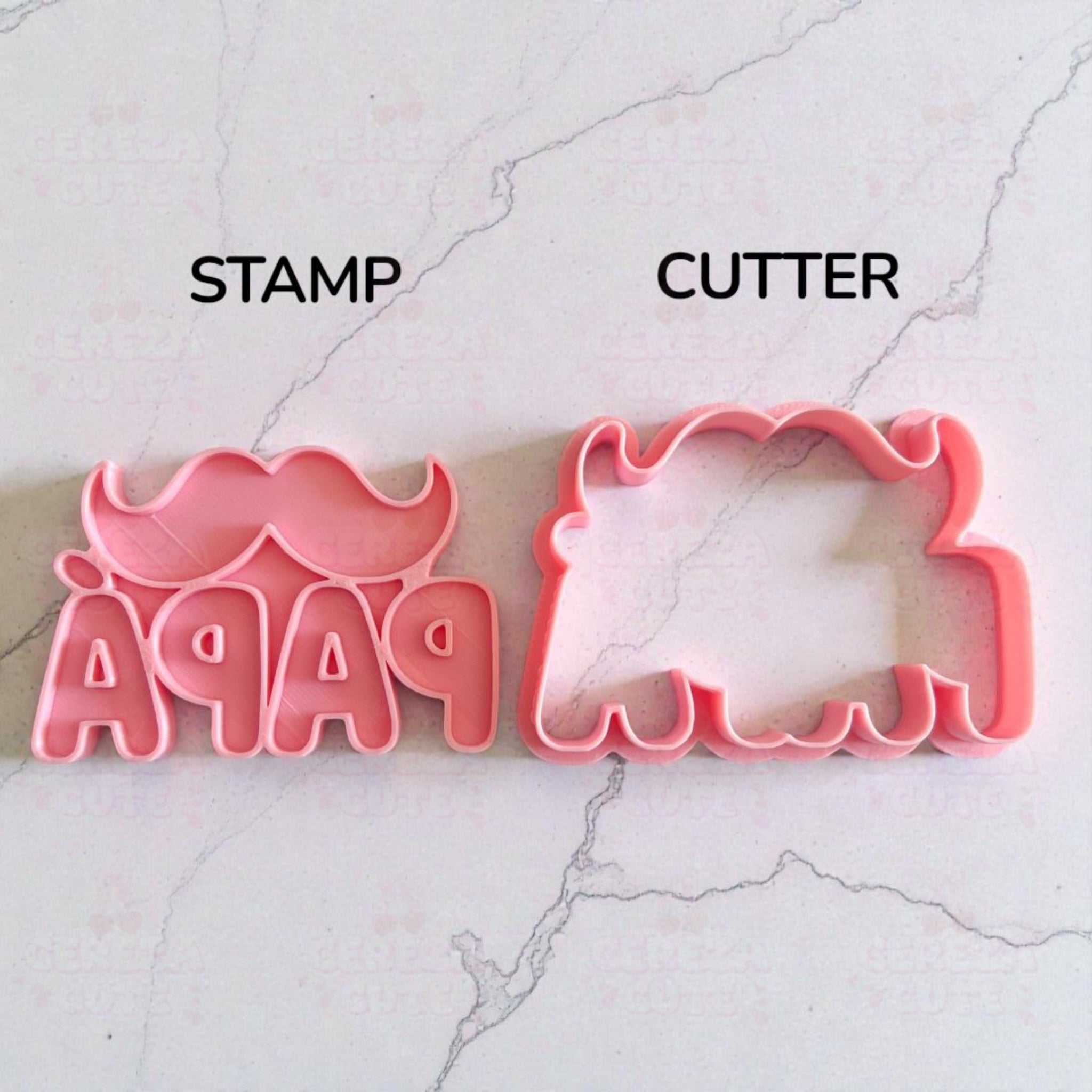 Cortador y sello de galletas Bigotes dia del padre para fondant reposteria, galletas, masa fria y manualidades.